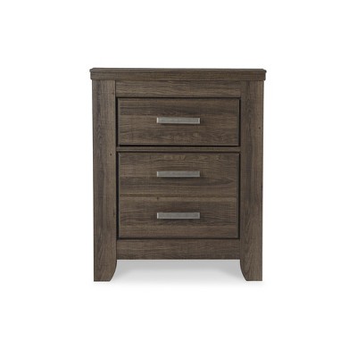 Juararo Dark Brown 3-Drawer Transitional Nightstand