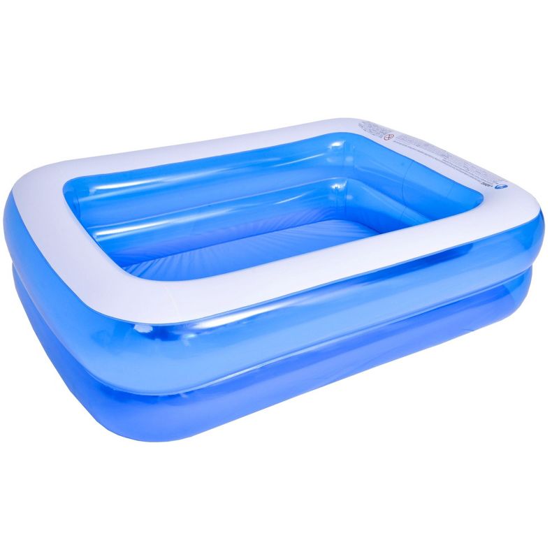 Pool Central 6.5' Blue and White Inflatable Rectangular Swimming Pool, 1 of 7