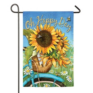 Evergreen Happy Day Sunflowers Suede Garden Flag, 12.5 x 18 inches - 1 of 1