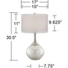 Possini Euro Design Modern Table Lamps 30.5" Tall Set of 2 Mercury Glass Chrome Twin Sheer Drum Shade for Living Room Family Bedroom Bedside - 4 of 4