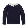 Girls' Organic Long Sleeve Knit Top with Woven Collar, Kids - 3 of 3