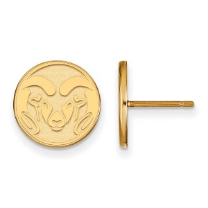 Black Bow Jewelry 10k Yellow Gold Colorado State Rams NCAA Post Earrings - 1 of 3