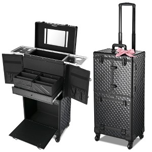 Byootique Rolling Makeup Case Trolley Cosmetic Organizer Hair Stylist Salon - 1 of 4
