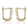 Guili 13mm U-Shaped Hoop Earrings with Clear Cubic Zirconia, Stylish Design, Available in White, Gold, and Rose Gold - Perfect for Any Occasion - 3 of 3