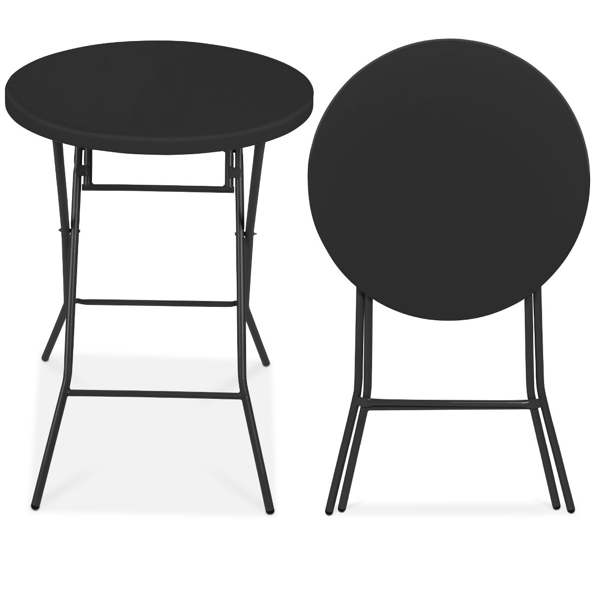 Best Choice Products 32in Bar Height Folding Table, Indoor Outdoor Accessory w/ Thick Table Top, 330lb Capacity - White