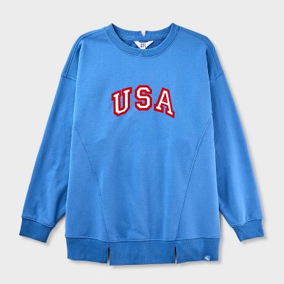 Women's 4th of July Graphic French Terry Oversized Crewneck Sweatshirt - JoyLab™
