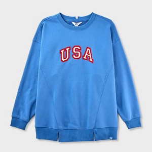 Women's 4th of July Graphic French Terry Oversized Crewneck Sweatshirt - JoyLab™ - 1 of 3
