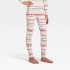 Kids' "Let it Snow" Fair Isle Cozy Knit Long Sleeve Shirt and Pants Holiday Matching Family Pajama Set - Wondershop™ Cream - 4 of 4