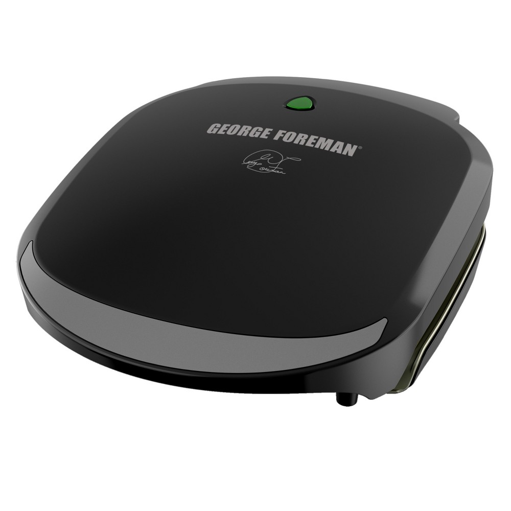 George Foreman 2 Serving Classic Plate Electric Grill and Panini Press - Black GR136B