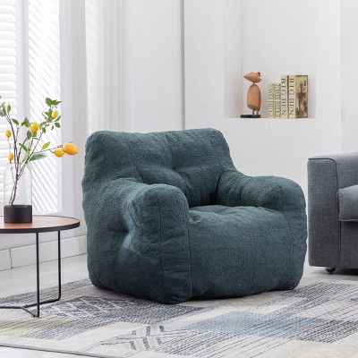 Modern Soft Teddy Accent Chair Bean Bag for Living Rooms, Bedrooms, and Playrooms, Soft and Comfortable Seating-Tanpinhause