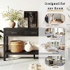 Okak 59.1IN Farmhouse Entryway Table with Bottom Shelf, Narrow Console Table with 3 Drawers and Iron Handles, Accent Table for Hallway, Foyer, Black - 2 of 4