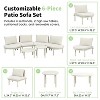 Sapphtopaz Patio Furniture Set Rattan Half Moon Sectional Outdoor Chairs with Cushions and Coffee Tables Sofa Set for Garden, Backyard - 3 of 4