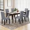 Tangkula Dining Chair Set of 4 Fabric Upholstered Rubber Wood Legs Side Armless - 2 of 4