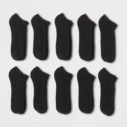 Men's No Show Socks 10pk - Goodfellow & Co™ Black 6-12