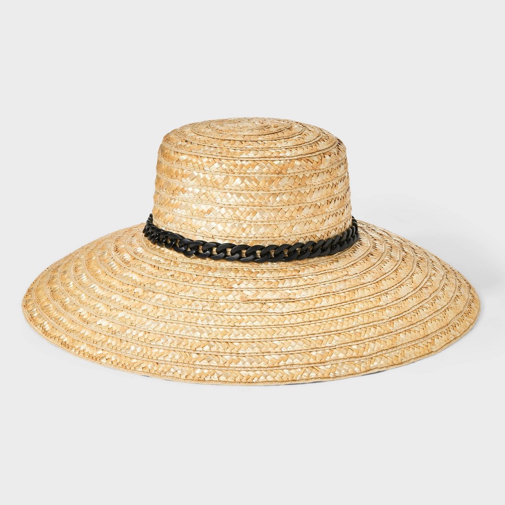 Straw Down Brim Hat - A New Day™ Natural L/XL
