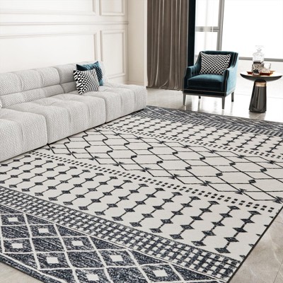 Belffin Moroccan Washable Area Rug. Non-Slip Backing Large Area Rugs