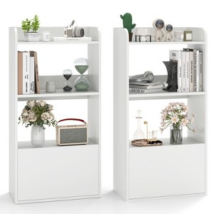 Tangkula 2PCS Bookcase w/ Drawer 3-Tier Open Shelf Anti-Toppling Kits for Living Room - 1 of 4