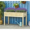 Gulches 165 Qt Natural Wood Folding Rectangular Planter with Inner Liner Drain Holes Indoor Outdoor (45x22x30 in) 1-Pack - 4 of 4