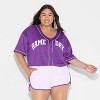 Women's Game Day Cropped Elbow Sleeve V-Neck Athletic Jersey - Wild Fable™ - 2 of 3