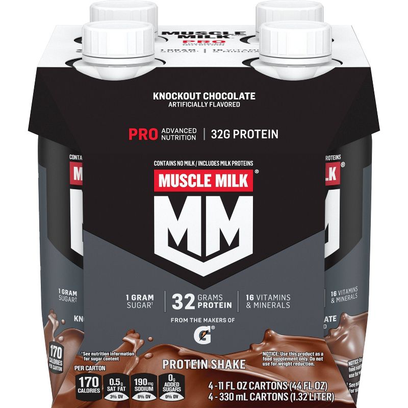 Muscle Milk Pro Series Protein Shake - Knockout Chocolate - 11 fl oz/4pk, 1 of 7