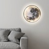 YIYIBYUS Modern Round Moon Pattern 3-Color LED Wall Sconce - 2 of 4