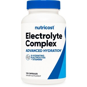Nutricost Electrolyte Complex Advanced Hydration (120 Capsules) - 8 Hydrating Electrolytes & Vitamins, Gluten Free, GMO Free, Vegetarian - 1 of 4