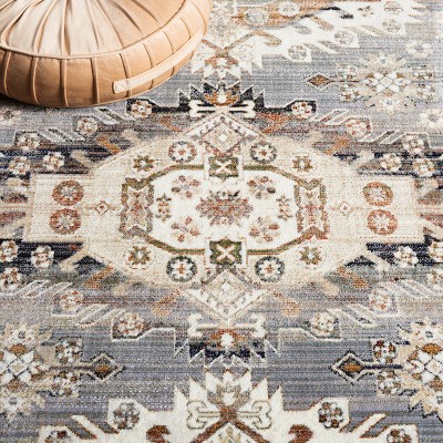 Heirloom Elegance Grey/Cream Hand-Knotted Cotton Blend Rug