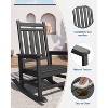 Adirondack Outdoor Rocking Chair - All Weather HDPE Plastic, Wide Armrests, Classic Fire Pit Chair, Easy to Install, Supports 380LBs - 2 of 4