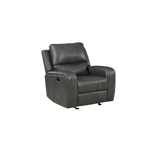New Classic Furniture, Linton Leather Glider Recliner-Gray - 1 of 4