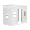 TIRAMISUBEST Twin/Full Size House Loft Bed With Ladder and Window Design, Solid Wood Loft Bedframe with Ladder and Guardrail, Kids Playhouse Bed - 4 of 4