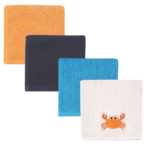 Luvable Friends Baby Boy Super Soft Cotton Washcloths, Crab, One Size - 1 of 1