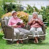 Brafab 9 Peices Outdoor Patio Furniture Set with 44" Gas Fire Pit Table and Swivel Rocking Chairs Conversation Sets with 4.3" Cushion - 4 of 4