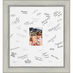 Flair Signature Mat Picture Frame – Guest Book Alternative for Weddings, Graduations, or Retirement – Autograph Photo Mat for Signature Board - 1 of 4