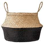 Seagrass Basket with Handles 11.5" x 19" Natural/Black - Storied Home