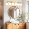 POWLIG Modern Vanity Light Fixture - Bathroom Mirror Lighting with Milk White Glass Globe Shades - 4 of 4