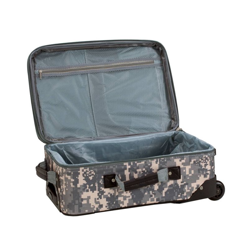 Rockland Melbourne 3pc Expandable ABS Hardside Checked Spinner Luggage Set - Camo, 5 of 9