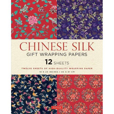 Chinese Silk Gift Wrapping Papers - 12 Sheets - by  Tuttle Publishing (Paperback)