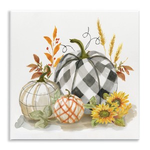 Stupell Industries Fall Patchwork Patterned Pumpkins, 12" x 12" - 1 of 4