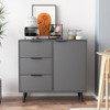 VYNXARIA Gray Wood Storage Cabinet: 3 - Drawer, Adjustable Shelf for Every Space - 2 of 4