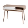 LIVAREEmlen Console Table with 2 White Sliding Doors and Storage Space and Wood Legs,Sofa Table Behind Couch for Hallway, Living Room, Natural Color - 2 of 4