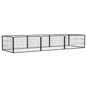 VidaXL 8-Panel Dog Playpen Black 39.4 in.x19.7 in. Powder-coated Steel - 1 of 4