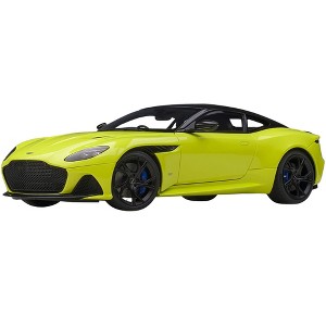 Aston Martin DBS Superleggera RHD Lime Essence Green Metallic with Carbon Top and Carbon Accents 1/18 Model Car by Autoart - 1 of 4