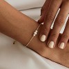 Gold Bracelets for Women Trendy, 14K Real Gold Plated Dainty Stackable Pearl Snake Chain CZ Heart Pendant Bracelets Adjustable 6"+2" - 3 of 4