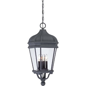 Minka Lavery Rustic Outdoor Hanging Light Fixture Black Damp Rated 28 3/4" Clear Beveled Glass for Post Exterior Porch Yard Patio - 1 of 3