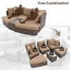 Osparple 6-Piece Patio Sofa, Conversation Outdoor Round Sofa Set, PE Wicker Rattan Separate Seating Group with Coffee Table - 4 of 4