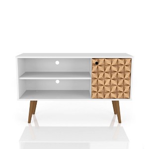 Sapphtopaz 42.5" Rustic TV Stand for TVs Up to 50" with Open Shelf&Storage Cabinet Console Table with Ring Handle TV Stand for Living Room - 1 of 4