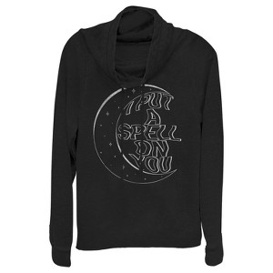 Juniors Womens CHIN UP Halloween Spell on You Cowl Neck Sweatshirt - 1 of 3