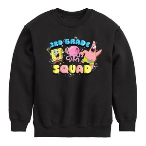 Boys' - SpongeBob SquarePants - 3rd Grade Squad Graphic Long Sleeve Fleece Sweatshirt - 1 of 4