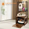 ONWITH 55"Refined Litter Box Enclosure with Storage Shelves and 2 Hanging Clothes Rack - 4 of 4