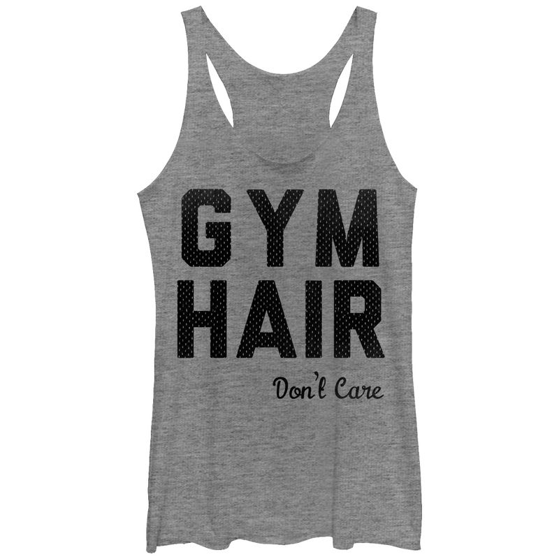 Women's CHIN UP Gym Hair Don't Care Racerback Tank Top, 1 of 4